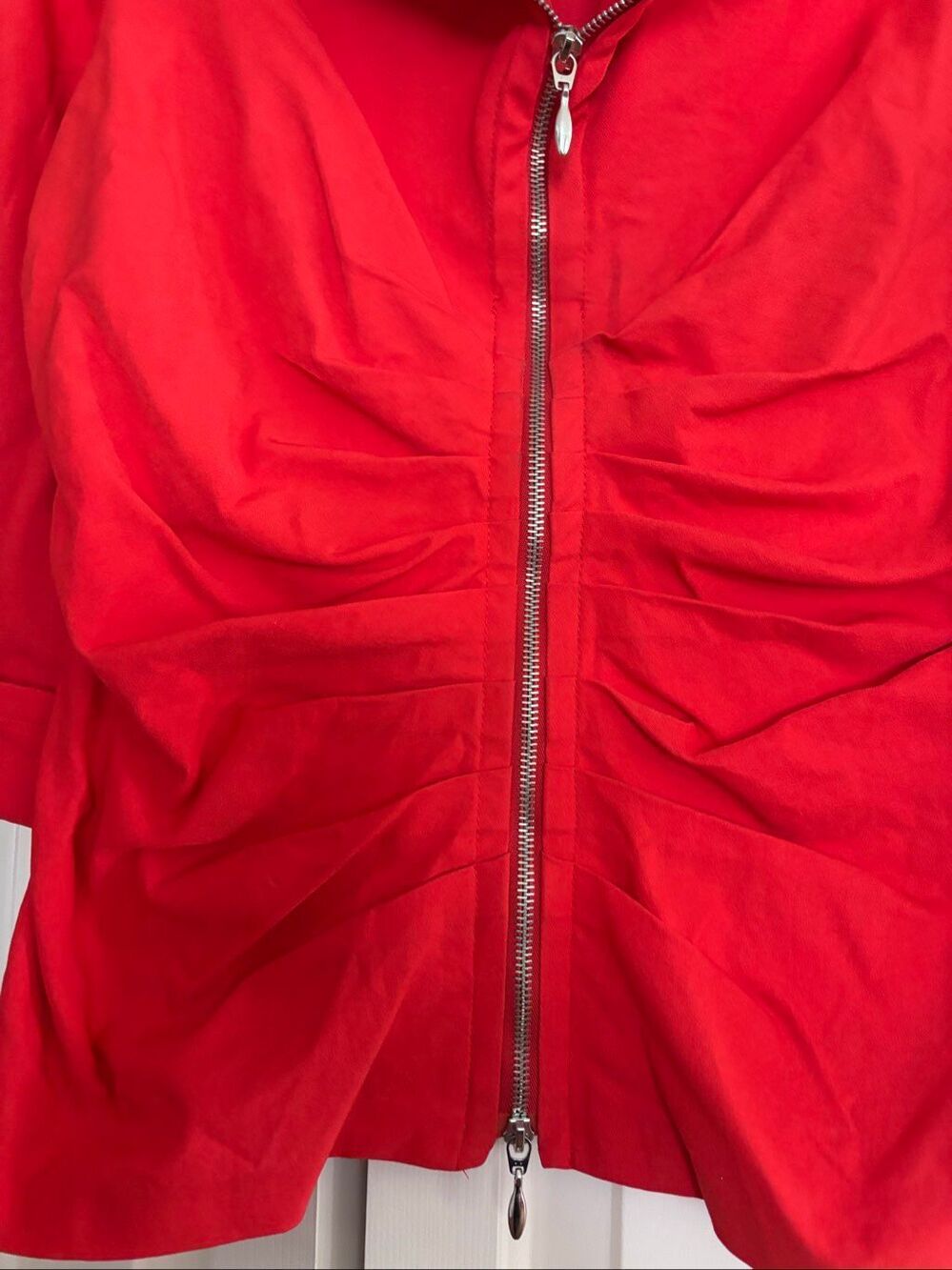 Joseph Ribkoff Red Rusched Front Jacket - Picture 3 of 5